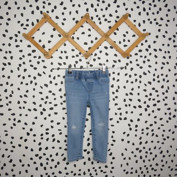Baby Gap Denim Pull On Distressed Toddler Jeggings - Picture 1 of 7